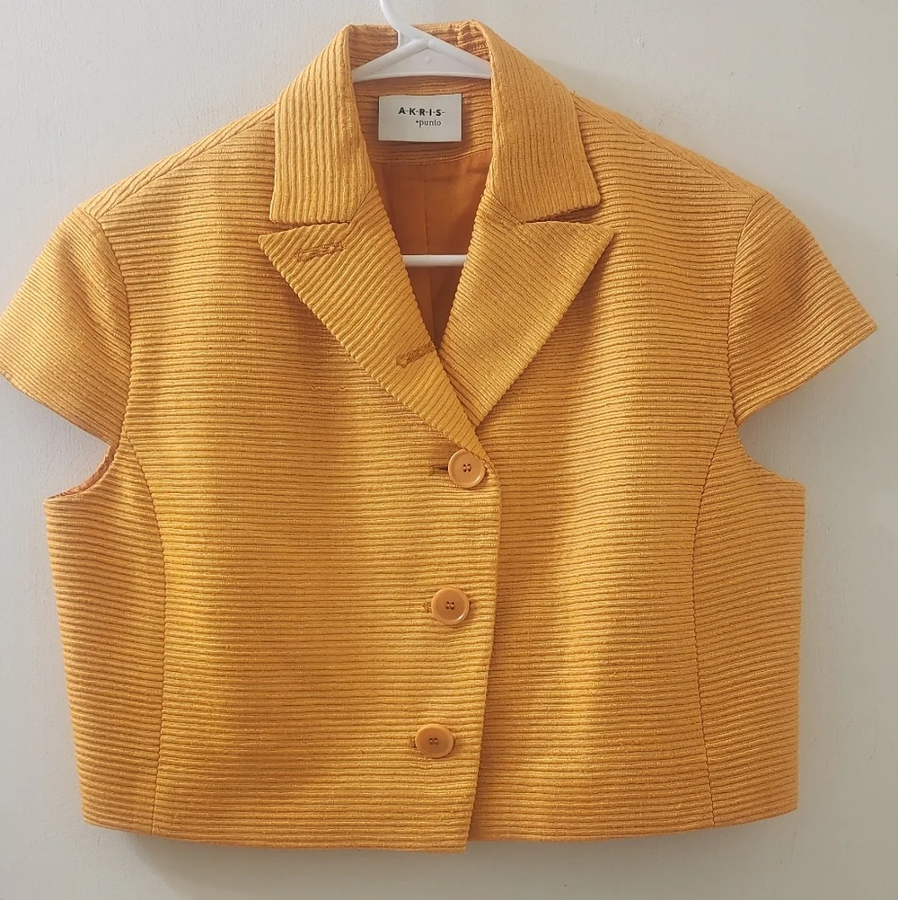 Akris Punto Vintage‎ Orange Two-Piece Dress Set, Size 8, Mulberry Silk.